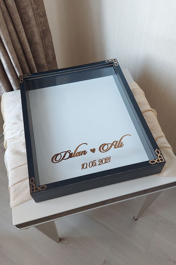 Verda Çerçeve-40X50 cm Rose Memory Frame! Deep Frame Without Leds! Rose Memory Frame - for Bridal Bouquets 1
