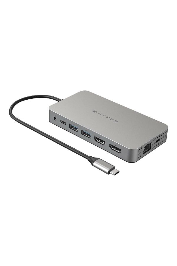 3DHyperStudio-Uniwersalna Stacja Dokująca HyperDrive USB-C 10w1 z Podwójnym HDMI i Portami Ethernet LAN (RJ-45) 1