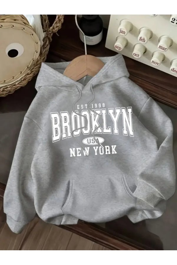 FUFLUNS New York Brooklyn Printed Oversize Sweatshirt