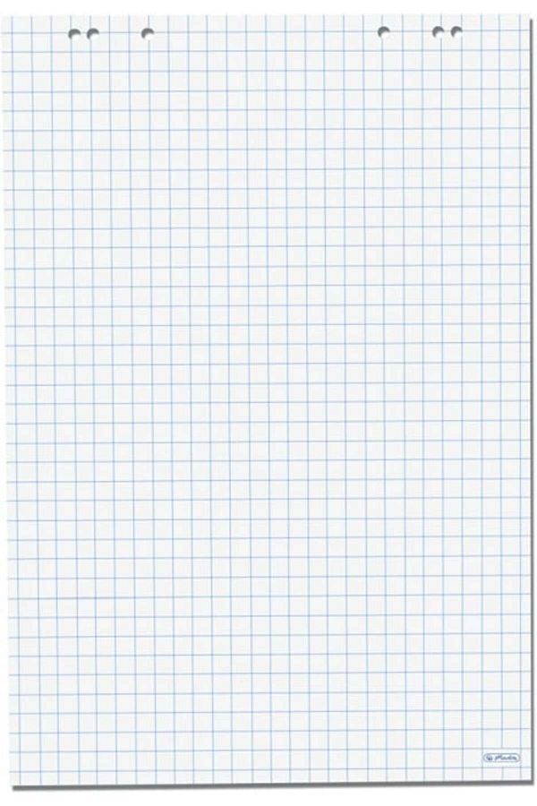 Herlitz-Flipchart Refill, Material Paper, Dimension 68x99cm, 20 Sheets, Grid Pattern 1