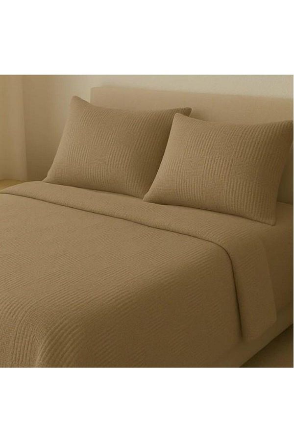Sinada-Single and Double Waffle Square Patterned Pique Set with Indentation 1