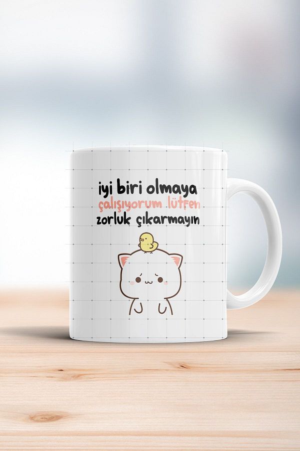 ÇELİKLER HEDİYE-I'M Trying to Be a Good Person Please Don'T Make It Difficult Printed Mug Cup 1