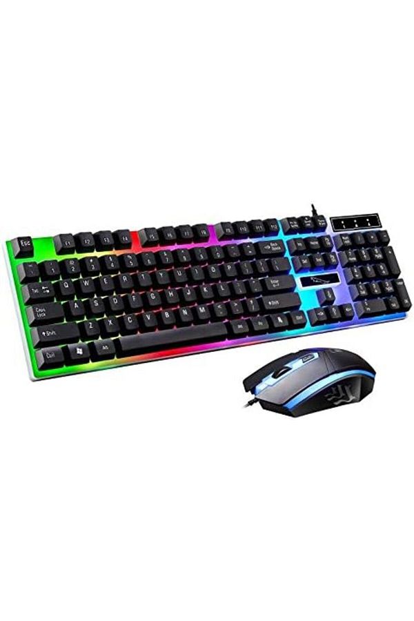 Türkiye-G21 Keyboard Wired USB Gaming Mouse Flexible Polychromatic LED Lights Computer Mechanical Feel Backl 1