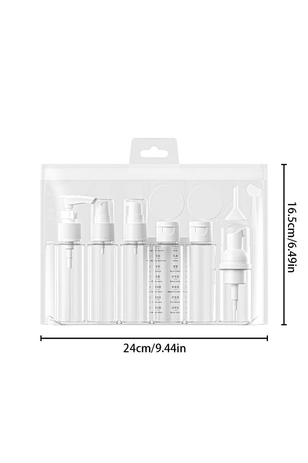 Choice-50ml WHITE 11pcs/Set Travel Botttle Set 60ml Refillable Bottle Soft Plastic Lotion Shampoo Container 1