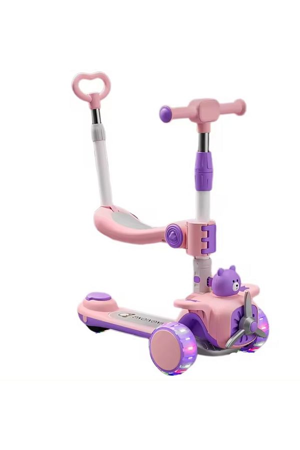 Nichiduta-3 in 1 scooter for children, Nichiduta, foldable, with adjustable handlebar, ergonomic handles, music, 1