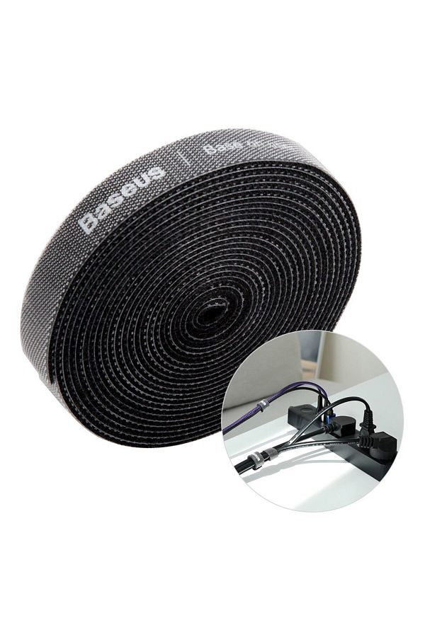 Baseus-Bandă Velcro organizator de cabluri 3m neagră 1