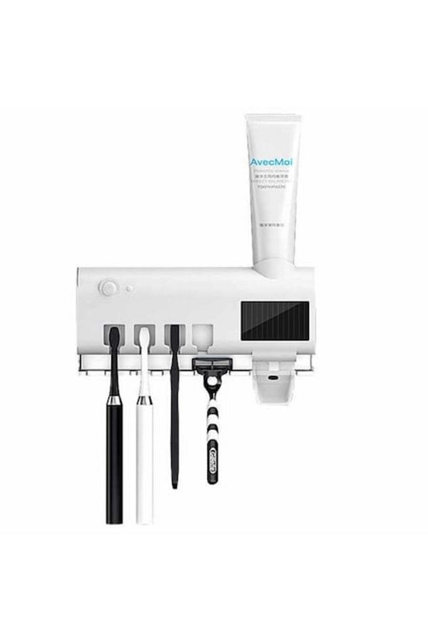 OEM-Support for toothbrushes with UV sterilization and toothpaste dispenser, solar-powered, no charging, 1