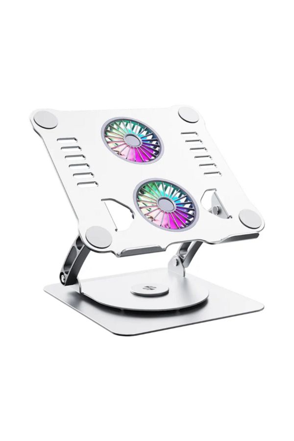 Adsinio-Laptop Cooler, Adsinio, 360° Rotating, Foldable,Adjustable Height, Variable Angle, 2 Fans, Gray 1