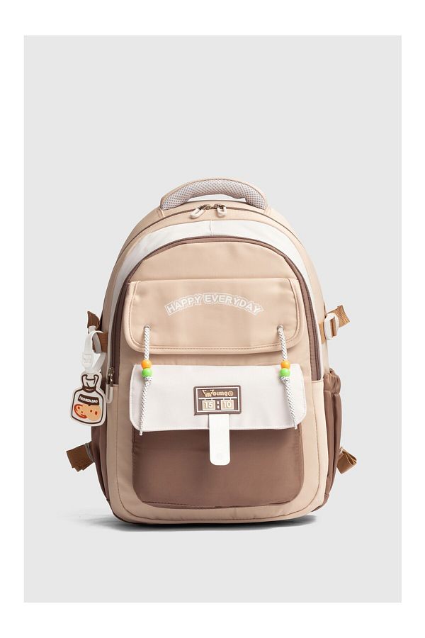 ÇÇS-Ççs 51939 School Backpack Student Daily Travel Holiday Sports Walking Trip Beige 1