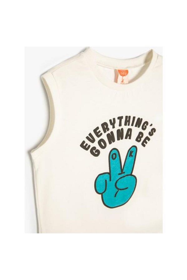 Koton-Athlete Slogan Printed Crew Neck Αμάνικο βαμβακερό 1