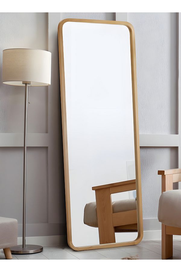 Taimi-مرآة كبيرة بتصميم أنيق، مقاس 155×45 سم، بإطار خشبي وحامل خلفي 1