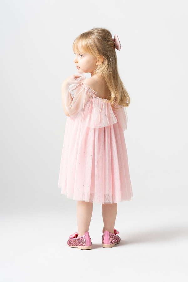 Banamio Sophia Kız Bebek Çocuk Astarlı Simli Tüllü Elbise