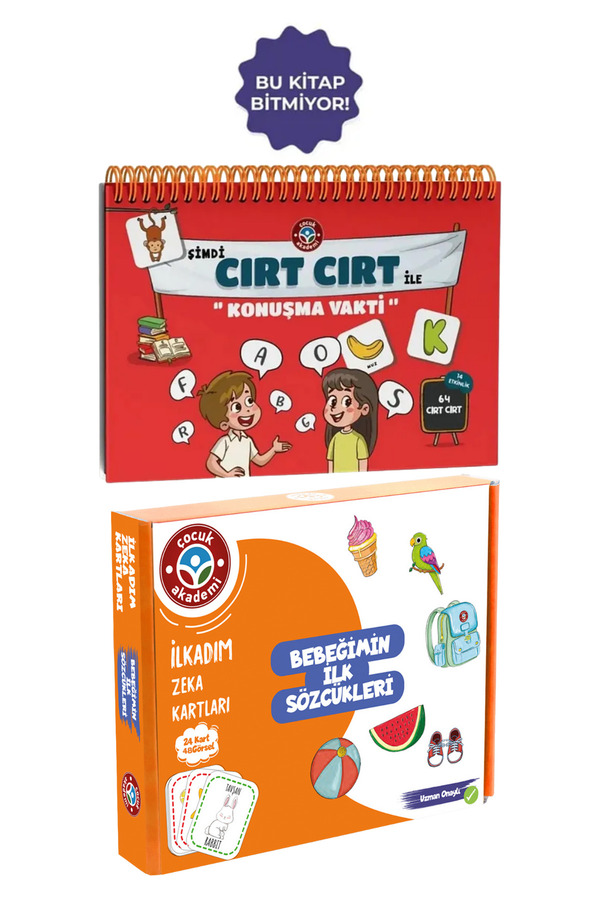 Çocuk Akademi Şimdi Cırt Cırt Ile Konuşma Vakti Kitabı ve Zeka Kartı Bebeğimin İlk Sözcükleri
