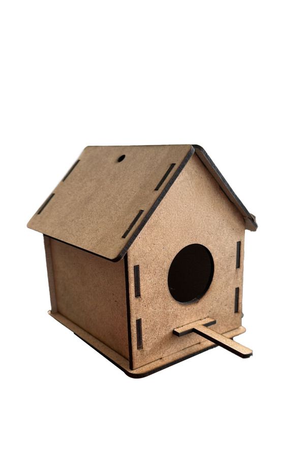 birlazer Ahşap Kuş Evi Boyama – Montessori Etkinlik, 3 Yaş, Doğal Ahşap