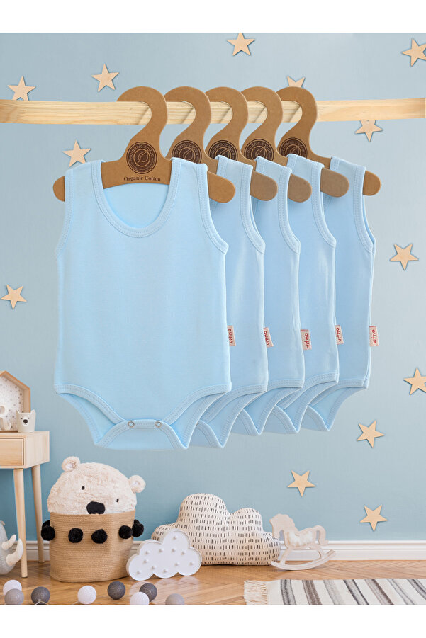 vitmo 5'li Bebek Askılı Çıtçıtlı Body %100 Organik Pamuk