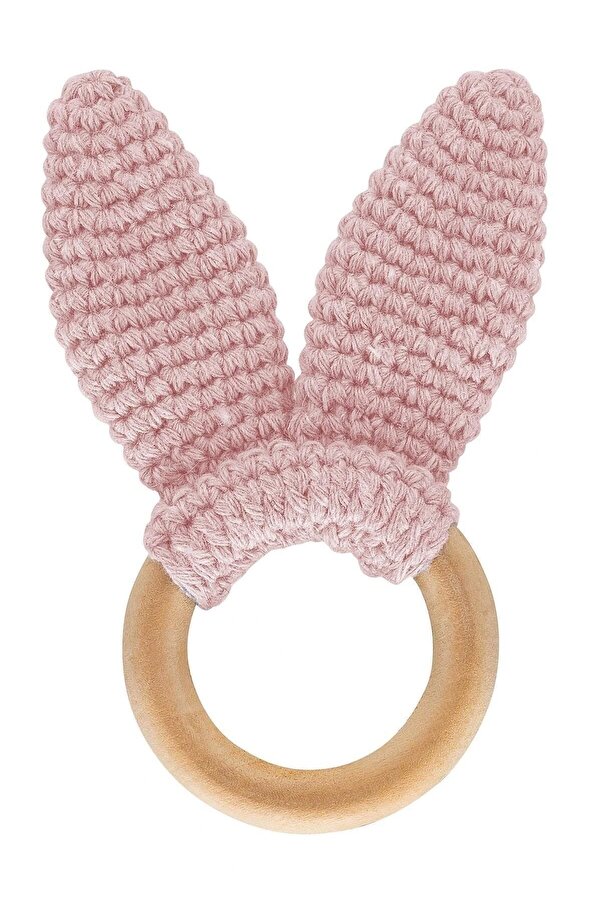 Babyjem Ahşap Halka Diş Kaşıyıcı Pembe