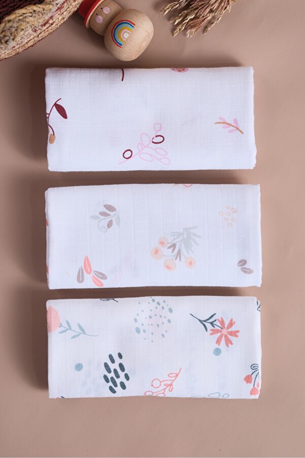 Bondberro Çok Amaçlı Müslin Örtü & Battaniye 3'lü Set %100 Pamuk Oeko-teks Sertifikalı 80x80 Cm