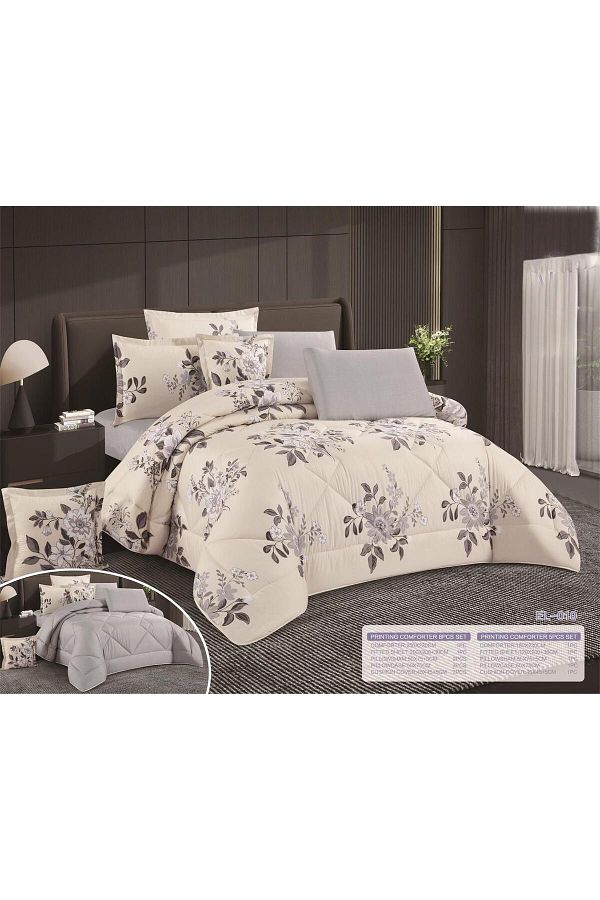 Moon-6 Pieces Double King Size Comforter Set, Soft and Comfortable, Double Pattern, Comforter Size 250x230 cm 1