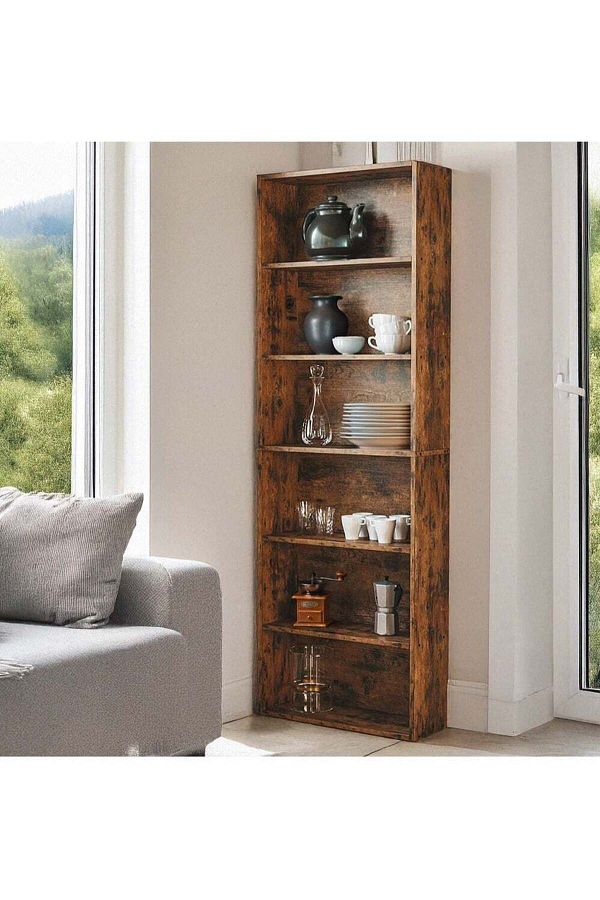 AGD-6-Tier Wooden Bookcase with Modern Simple Design 1
