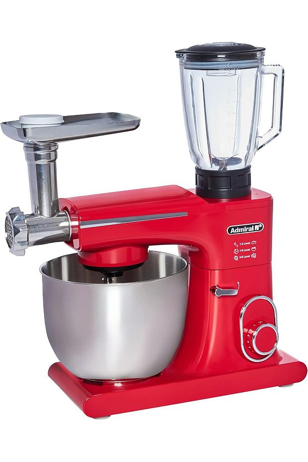 Admiral-Stand Mixer, 7L SS Bowl With 1.5L Glass Blender & 1 Set Meat Grinder, Low Noise 75dB Highest 1