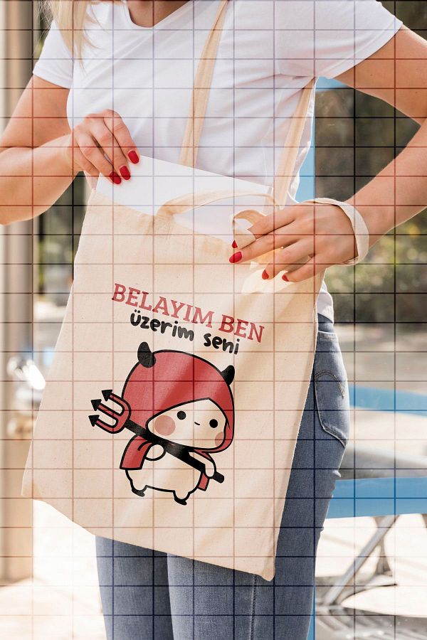 ÇELİKLER HEDİYE-Belay I'M over You Printed Cloth Bag 1
