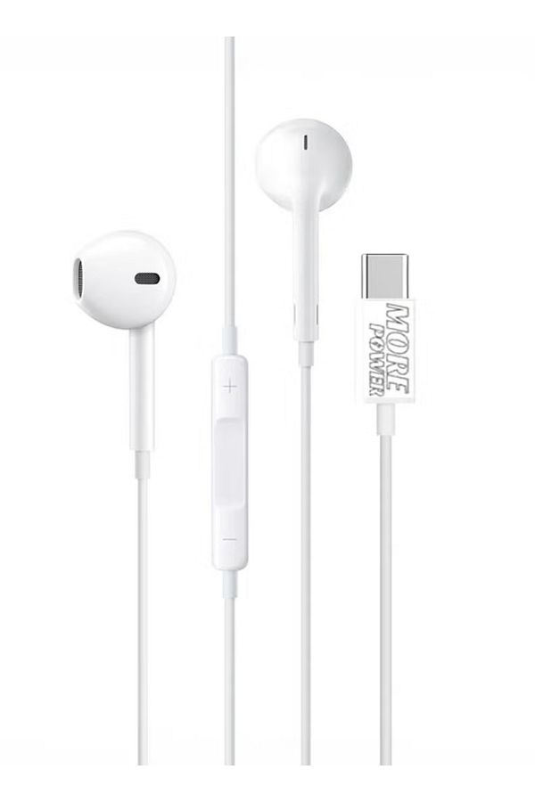 more power-MorePower USB-C Wired Earphones, High-Quality Sound, Stylish and Lightweight Design, Compatible with iPhone 15/16 and USB-C Devices. 1