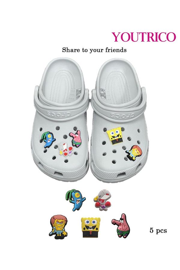Youtrico-5 Pieces Cartoon Character Shoe Buckle - Cute Slipper Ornament 1