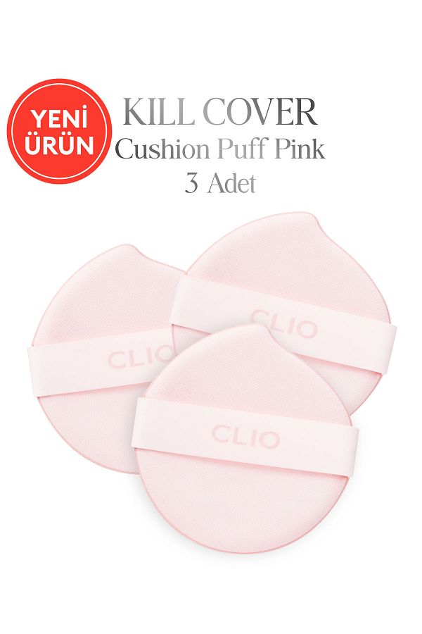 CLIO-Sponge Puff Kill Cover Cushion Puff Pink with Drop Shape and Detailed Application (3Pcs) 1