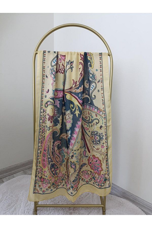 Shawl Passion-Retro Pattern Poly Yellow Shawl 1