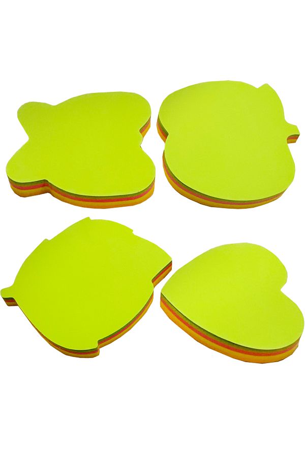 FLY COLOR-Shaped Post Push Adhesive Paper Set of 4 1