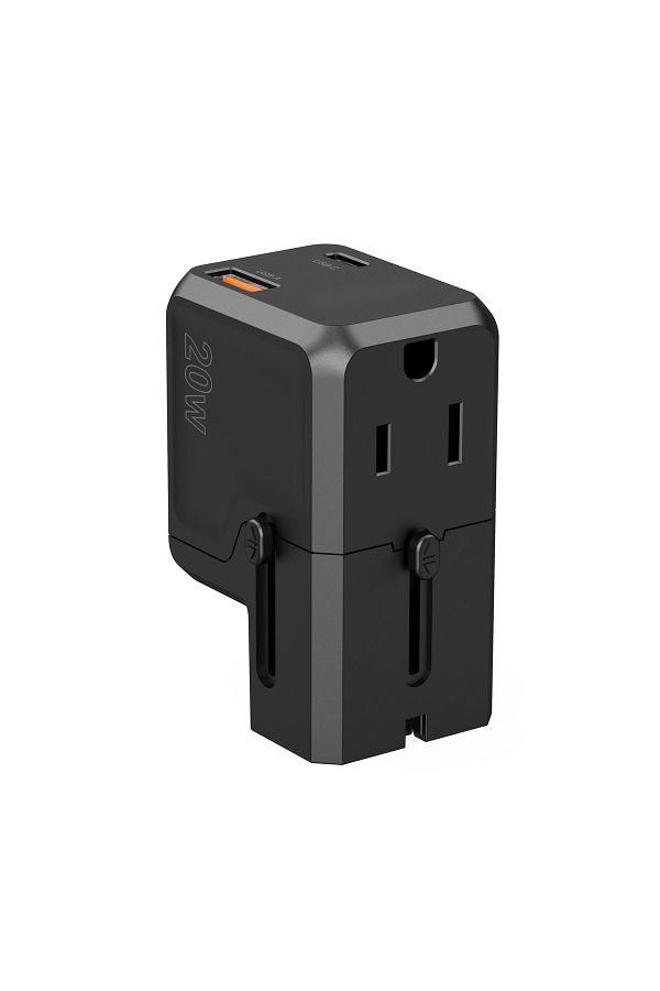 CHOETECH-Încărcător universal USB-C USB-A PD 20W, mufe US EU UK AU, negru 1
