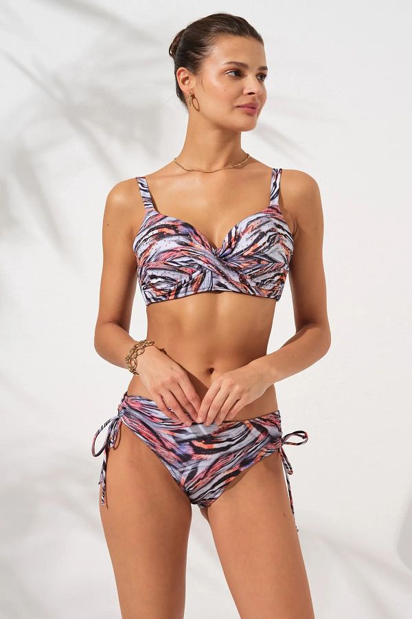 Pierre Cardin-Covered Patterned Binding Recovery Bikini Set with Adjustable Straps 1