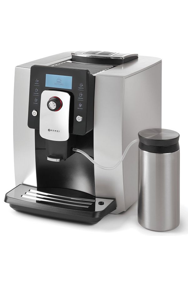 HENDI-Espressor automat cu o singură atingere și recipient de lapte de 600 ml, argintiu 208984 1