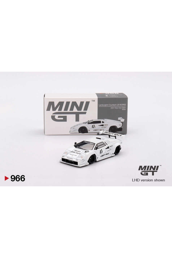 mini gt MGT00966 1/64 Lamborghini Countach LB-WORKS White 2024 Tokyo Auto Salon