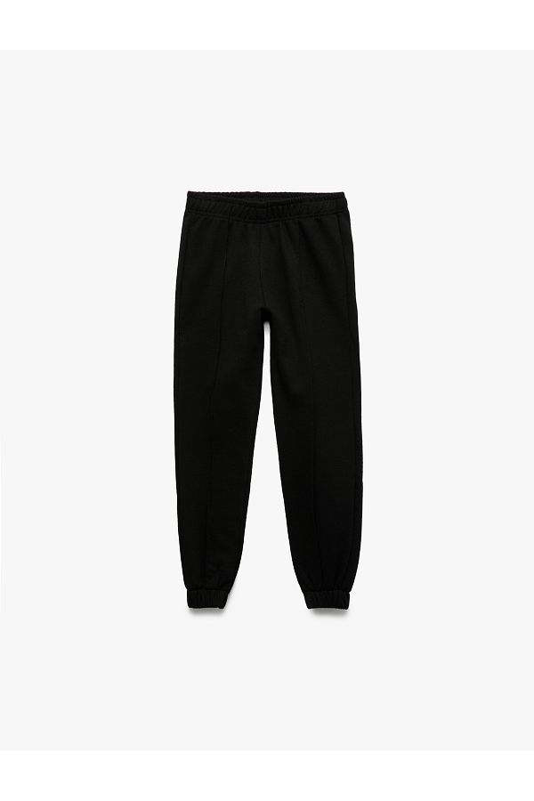 Koton-Elastic Waist Raster Basic Jogger Sweatpants 1