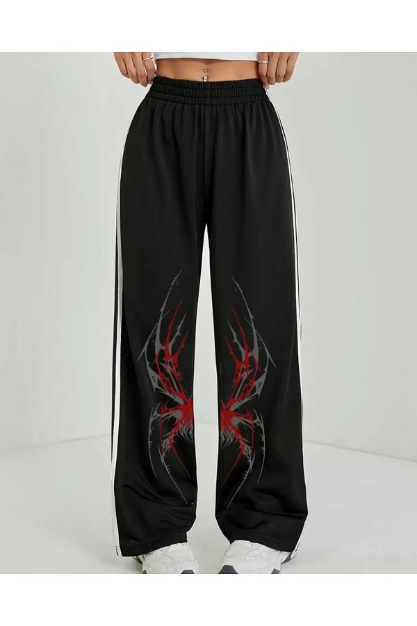 Touz Moda-Spider Web Oversize Elastic Baggy Sweatpants 1