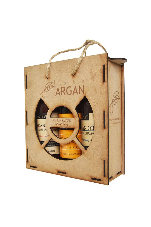 AZBANE -CASABLANCA - MAROC-Set Cadou Rustic Sampon Argana 400 ml, Sapun Lichid Arganine 400 ml, Gel De Dus Argana 400 ml 1
