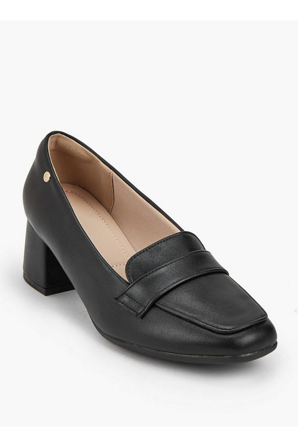 Flora Bella by Shoexpress-Solid Slip-On Shoes with Block Heel 1