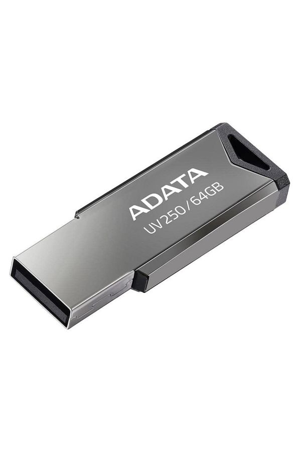 Adata-UV250 USB Stick, 64G, USB 2.0, Metallic Design, Grey 1