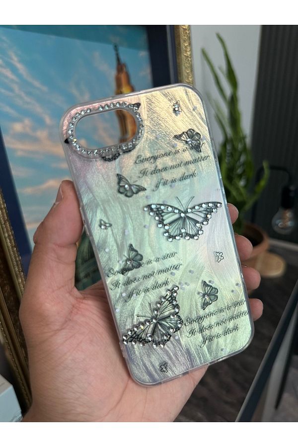 m.tk moveteck-حافظة لهاتف iPhone 16E بإطار كاميرا وخلفية هولوغرام ثلاثية الأبعاد ونمط عاكس للضوء 1