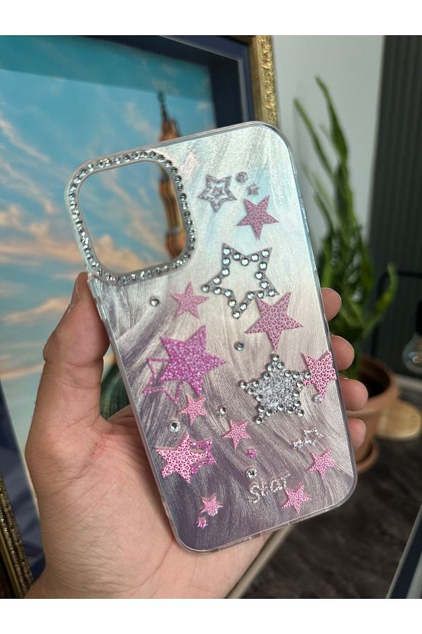 m.tk moveteck-iPhone 16 Plus Case Camera Frame Stone Back Hologram 3D Pattern Color Reflection Figure Cover 1