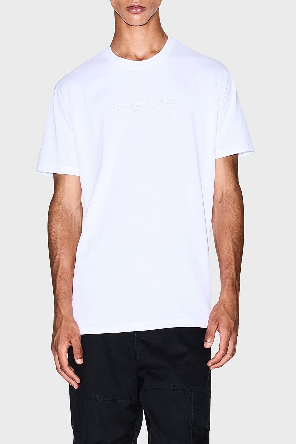 Armani Exchange-Logo Printed Cotton Regular Fit Crew Neck t Shirt Men t Shirt Xm001280 Af1036 1
