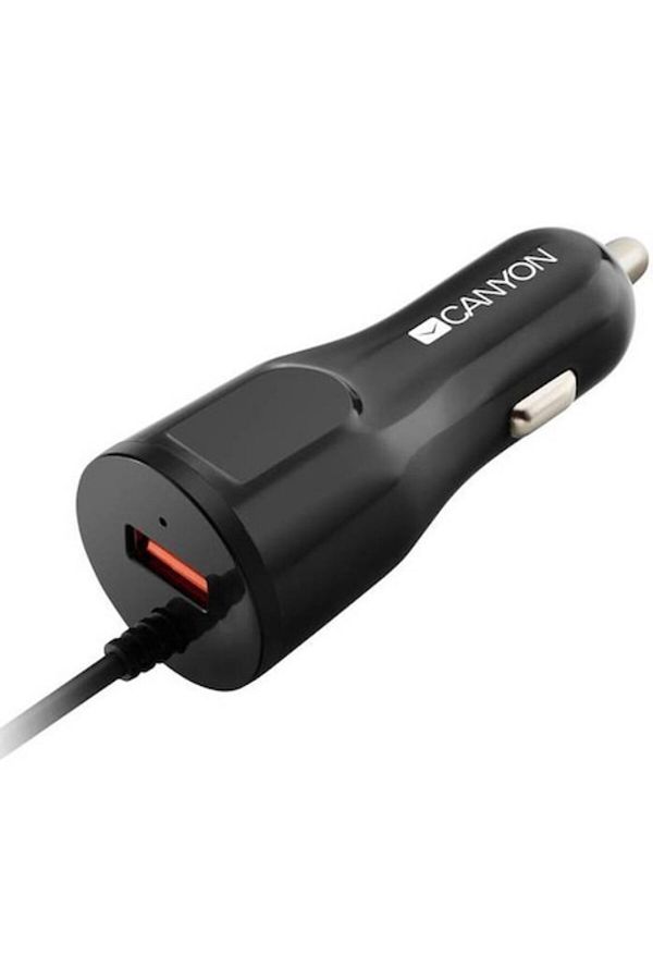 CANYON-Încărcător auto C-033, adaptor auto universal 1xUSB, plus conector Lightning 1