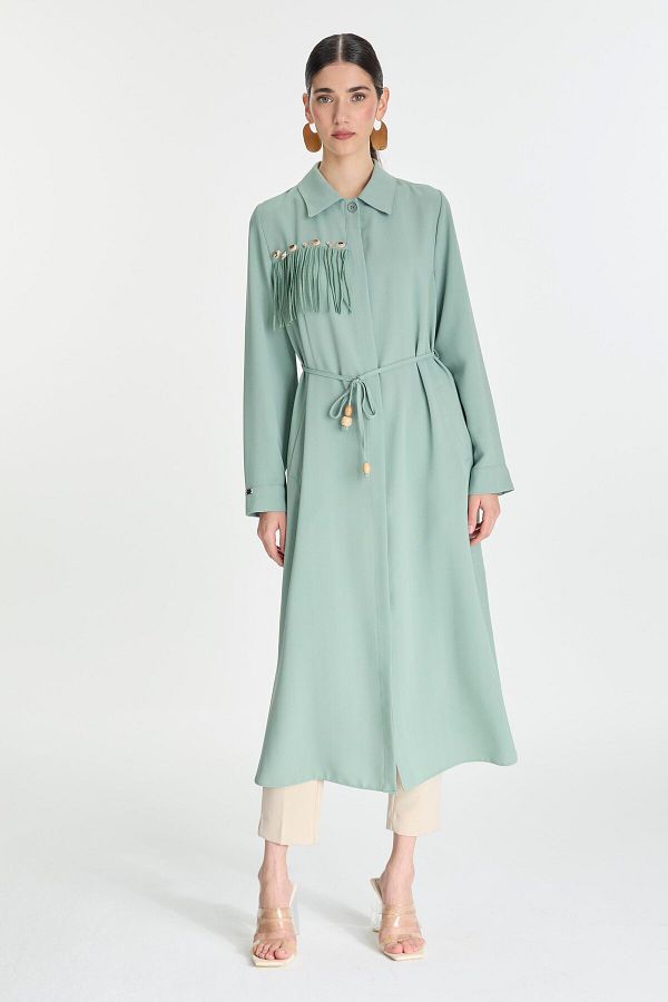 Zühre-Mint Wear and Go with Seashell Detail and Tassels Gc-0234 1