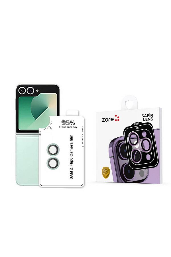 Cep Plus-Galaxy Z Flip 6 CPPL CL-11 Sapphire واقي عدسة الكاميرا مضاد للانعكاس وخالي من بصمات الأصابع - أخضر 1