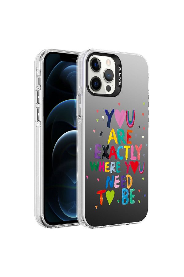 Cep Plus-iPhone 12 Pro Compatible Patterned Cppl Silver Hard Case-You 1