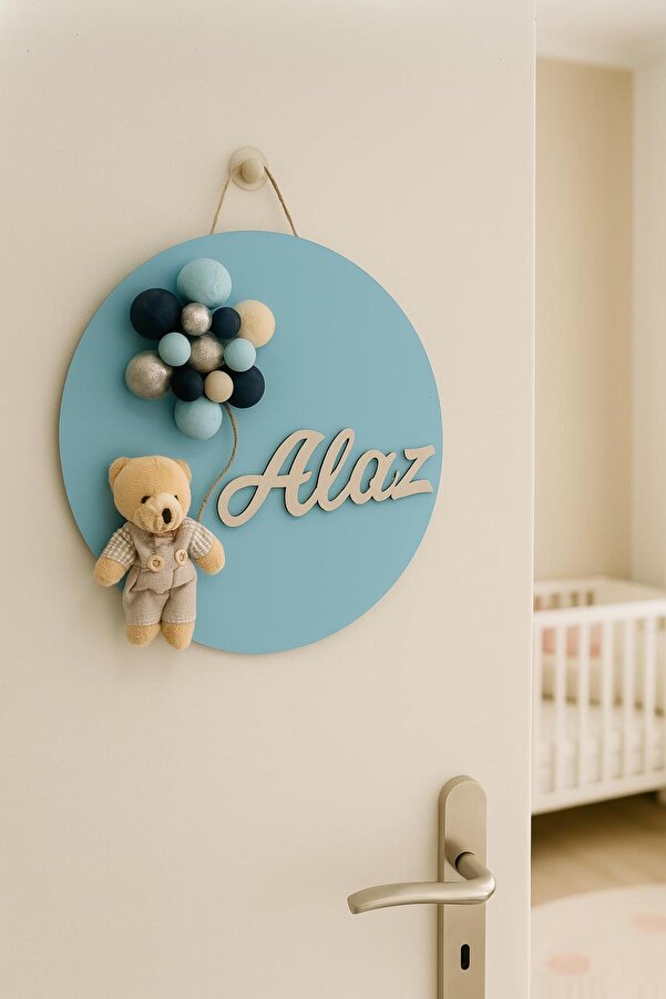 Bonika İstediğiniz İsmi Yazıyoruz - Bubble Ayıcıklı Bebek Kapı ve Duvar Süsü