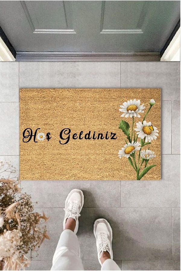 Dormot Home-Decorative Modern Digital Printing Daisy Flower Pattern Doormats 1