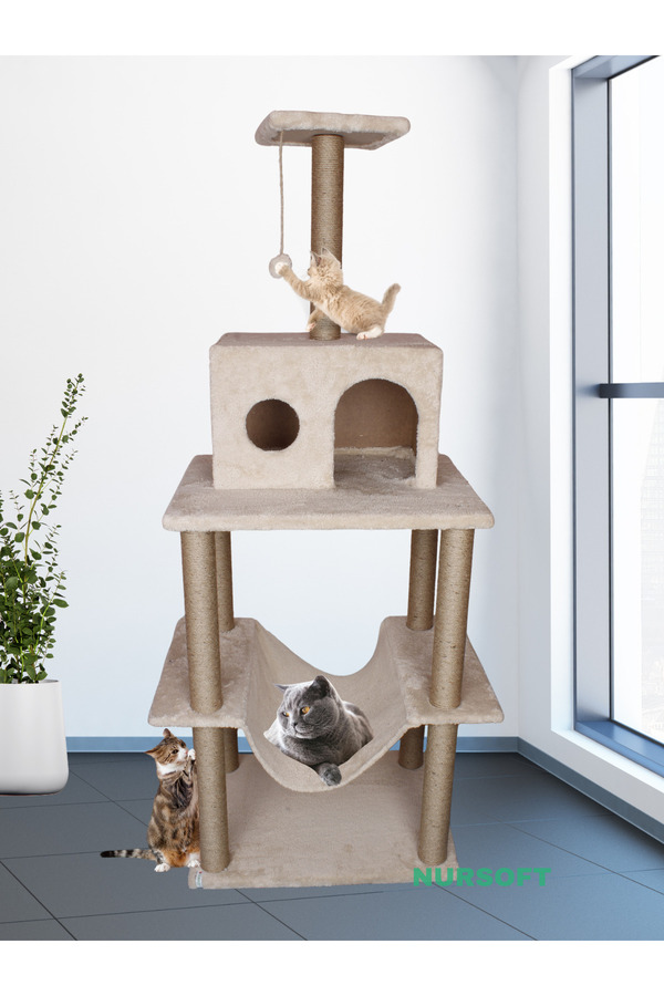 Nursoft-Zooplus Tower XXL Cat Scratching and Playing House Platform 1