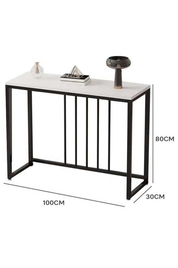 AGD-Console Table for Entryway, Narrow MDF Side Table, Coffee Corner, Metal Frame, Sofa Table for Hallwa 1